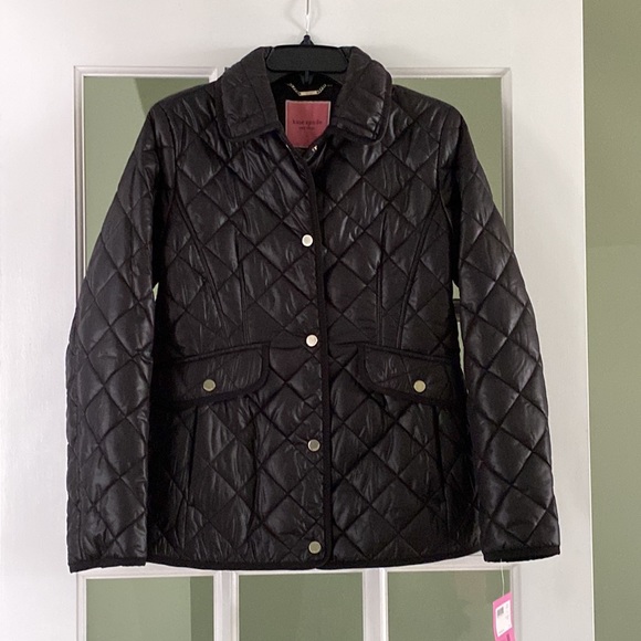 NWT Kate Spade Black Quilted Jacket Style K22738 Size Small Gorgeous! - Picture 2 of 11